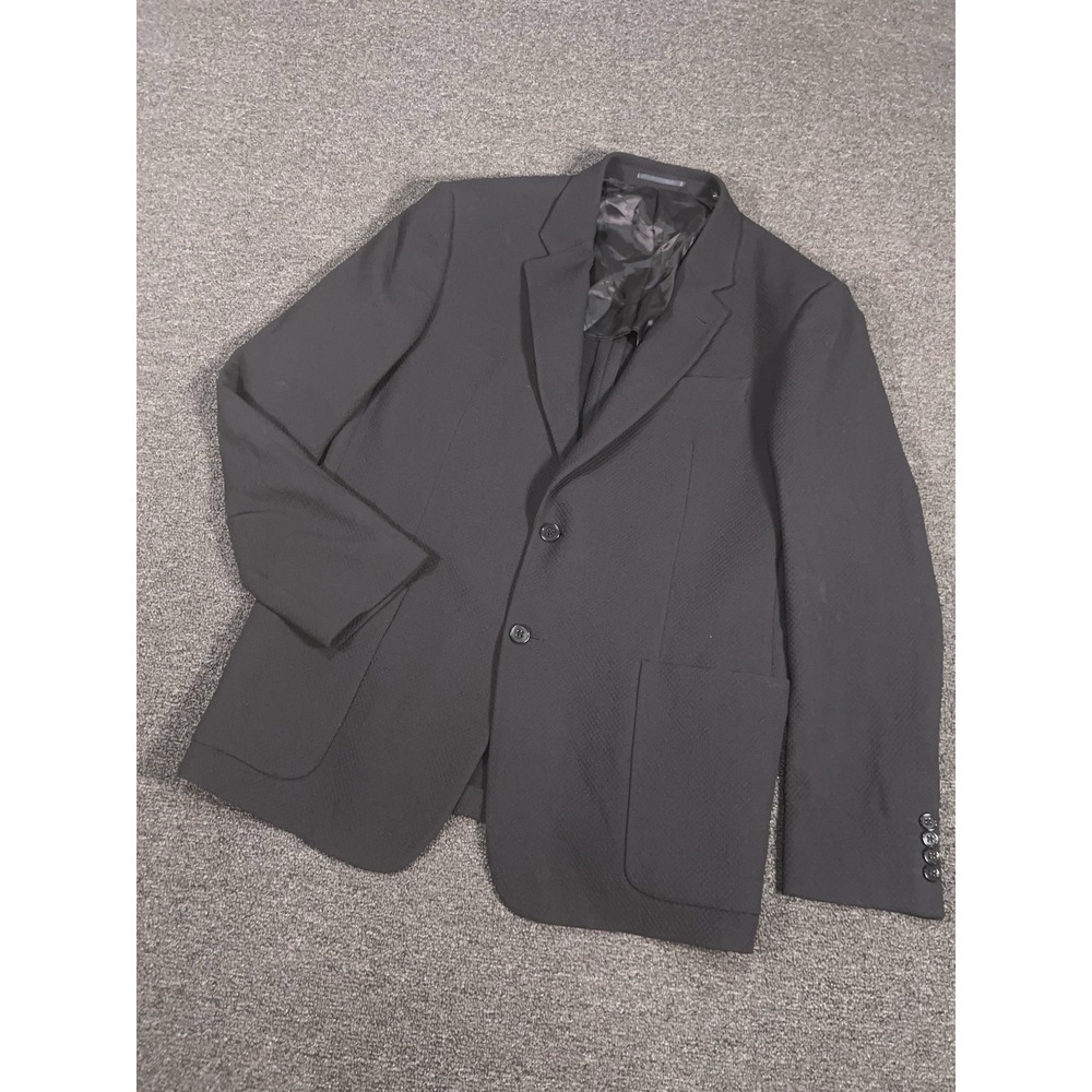Armani Collezioni Blazer Jacket Men's 46 US (EU 56) Black Knit Wool Unstructured